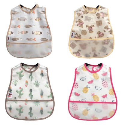 2023 New Cartoon Pattern EVA Waterproof Baby Bibs – Adjustable Feeding Apron with Pocket for Kids, Baby Burp Cloths - Kidzy Market