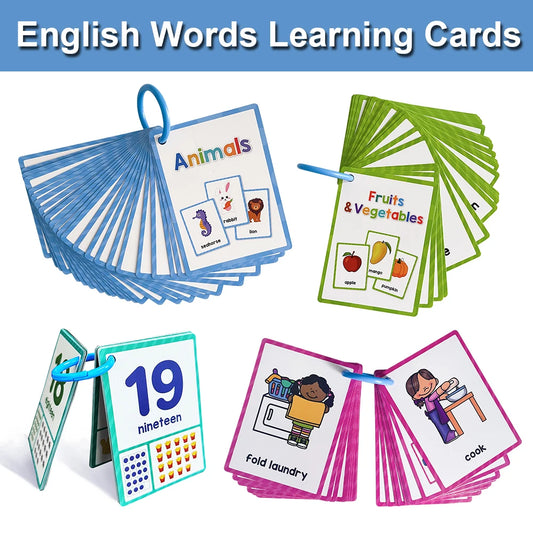 Montessori English Words Learning Flashcards – Early Educational Cards for Kids and Classroom Use
