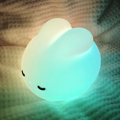 Rabbit Night Light for Kids Cute Bunny USB Silicone Lamp Nursery Toddler Room Decor Gift