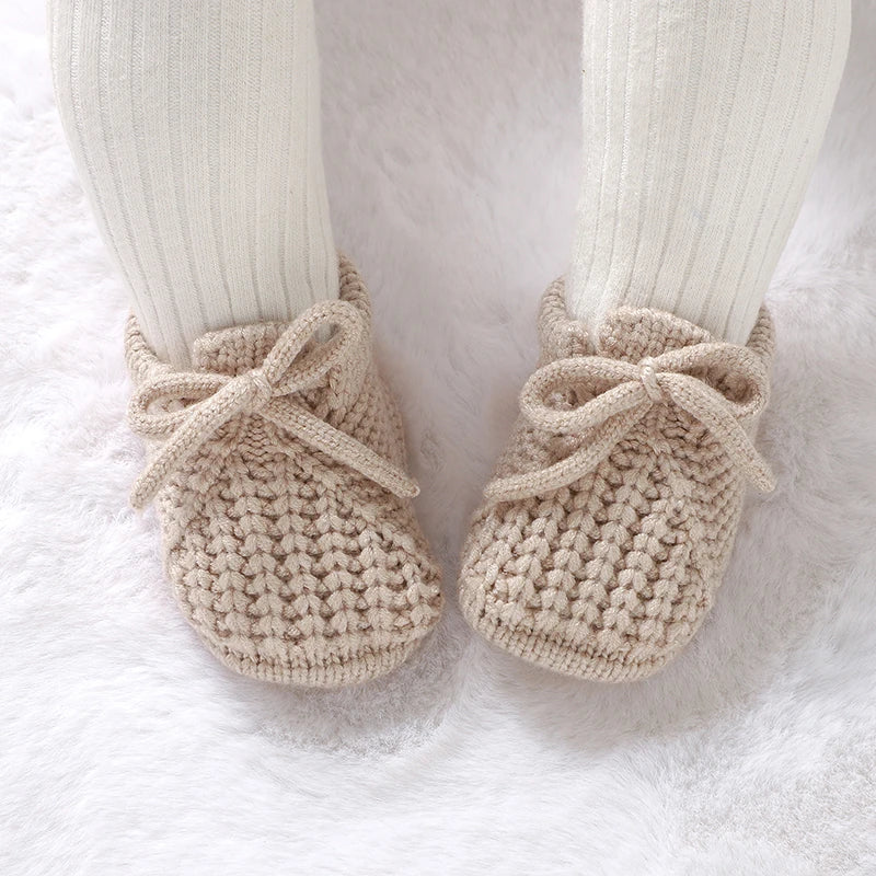 Baby Shoes Knitted Newborn Footwear – 0-18M Warm First Boots for Boys & Girls, Solid Toddler Kid Accessories
