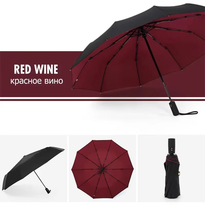 Automatic Windproof Double-Layer Large Umbrella – 10K Strong Frame, Luxury Business Umbrella for Men & Women