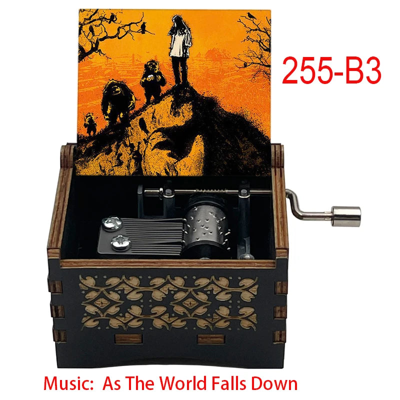 As The World Falls Down Fantasy 18-Note Wooden Music Box New Year Christmas Birthday Gift