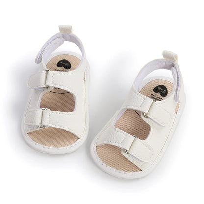 New Baby Sandals – Baby Boy & Girl PU Soft Bottom Sole, Anti-Slip Infant First Walker Crib Shoes, Newborn Moccasins