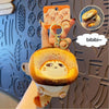 Plush Cocoa Cat Snapper Head Keychain, Cute Japanese Schoolbag Pendant Doll