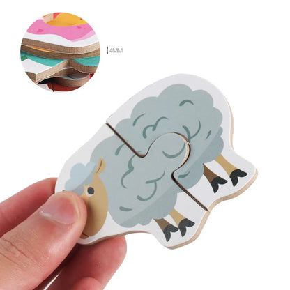 Children's Gifts, Kids Wooden Jigsaw Matching Puzzle, Baby Early Learning, Animal, Fruit & Traffic Educational Toy