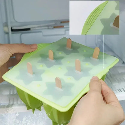 Silicone Spiral Popsicle Molds 4-Cell Reusable BPA Free Ice Pop Maker