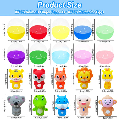 10PCS Soft Rubber Animal Finger Puppets, Role Play Storytelling Educational Toys for Kids