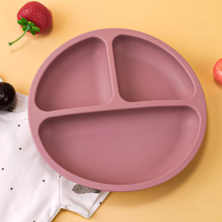 TYRY.HU 100% Silicone Baby Feeding Tray – Compartmentalized Meal Tray with Suction Cup for Secure Attachment to Table