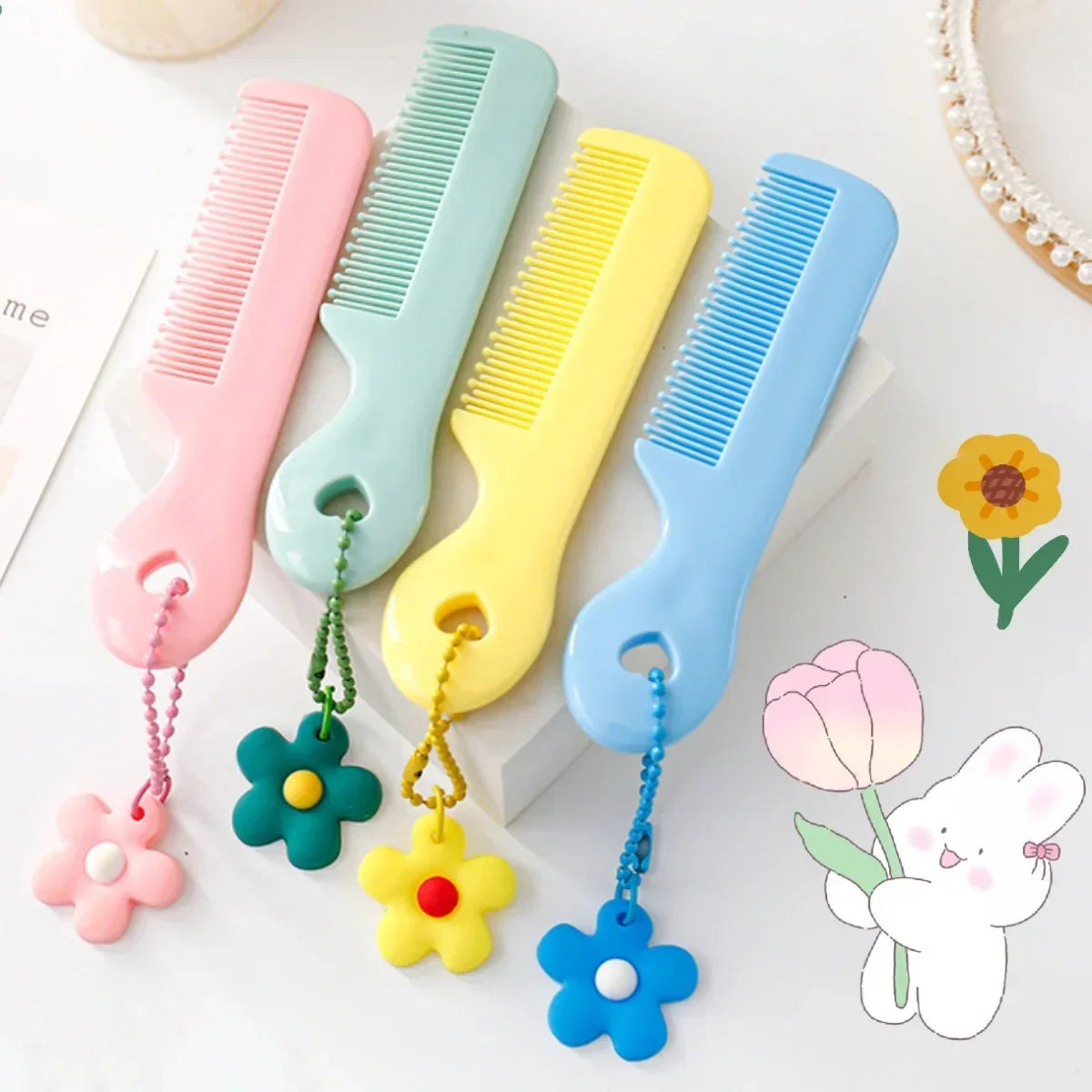 2023 New Children’s Small Anti-Screw Hair Brush Comb - Cartoon Mini Portable Untangling Bangs Round Tooth Hairbrush for Girls
