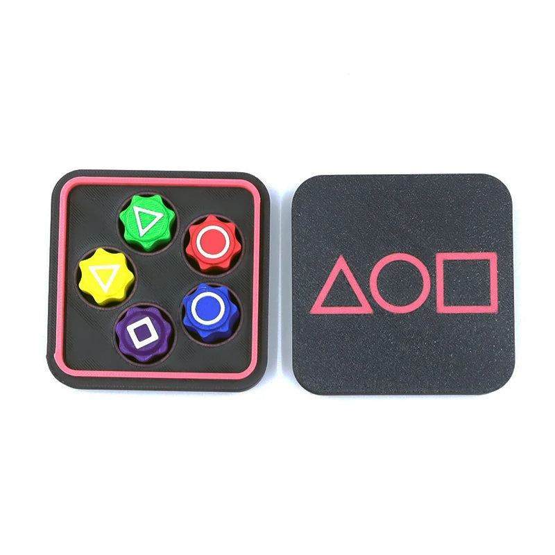 Korean Folk Game Set – Dice Party Game Props, Square, Circle, Triangle, Gonggi Jack Set for Kids, Family Stone Catching Toy