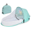 Portable Folding Baby Crib with Mosquito Net & Mattress | Travel Bassinet Backpack (31.5 x 15.7 x 16.5 in / 80 x 40 x 42 cm)
