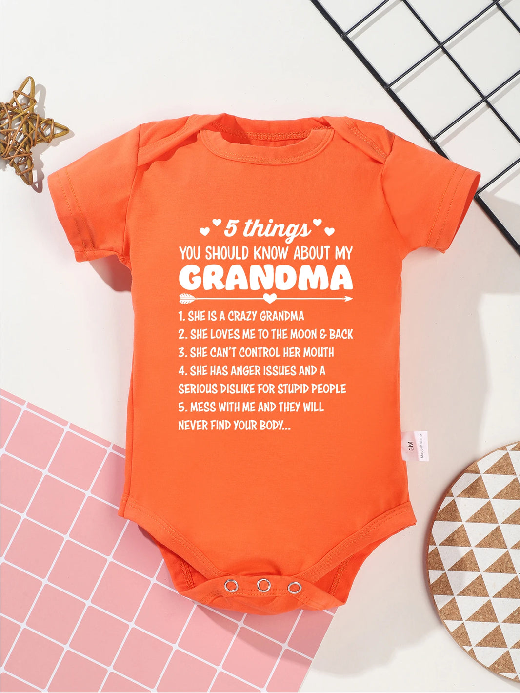 5 Things You Should Know About My Grandma Print Baby Bodysuit – Trendy Newborn One-Piece, Boy Girl Romper, Infant Jumpsuit, Toddler Clothes
