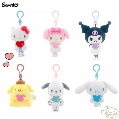 Sanrio Hello Kitty Kuromi Melody Pochacco Cinnamoroll Plush Toy Pendant Keychain Gift
