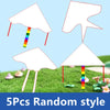 5pcs DIY Coloring Kite – Easy to Fly White Blank Kite with Swivel Line, Children’s Outdoor Park, Beach, Grassland Activities