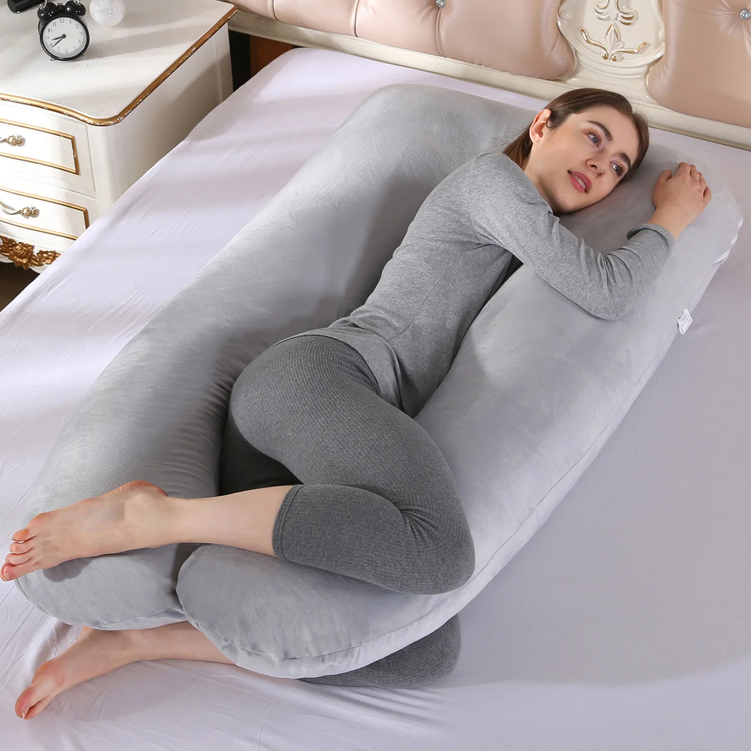 70x130CM Full Body Nursing Pregnancy Pillow - U-Shaped Maternity Pillow for Sleeping with Removable Cotton Cover (27.5x51 inches)