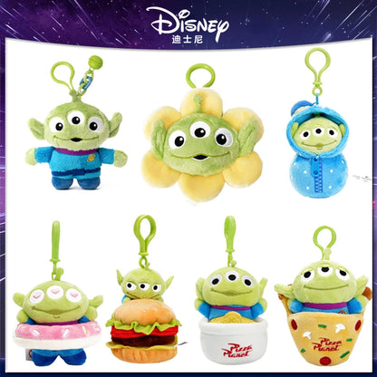 Disney Toy Story Alien Plush Pendant, Cute Kawaii Three-Eyed Backpack Keychain Toy