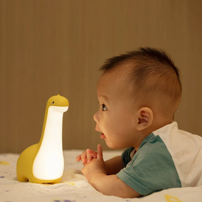 Dinosaur Night Light for Kids — Cute USB Rechargeable Touch-Dimmer Bedside Lamp with 15-Min Timer, 124 x 78 x 175 mm (4.9 x 3.1 x 6.9 in)