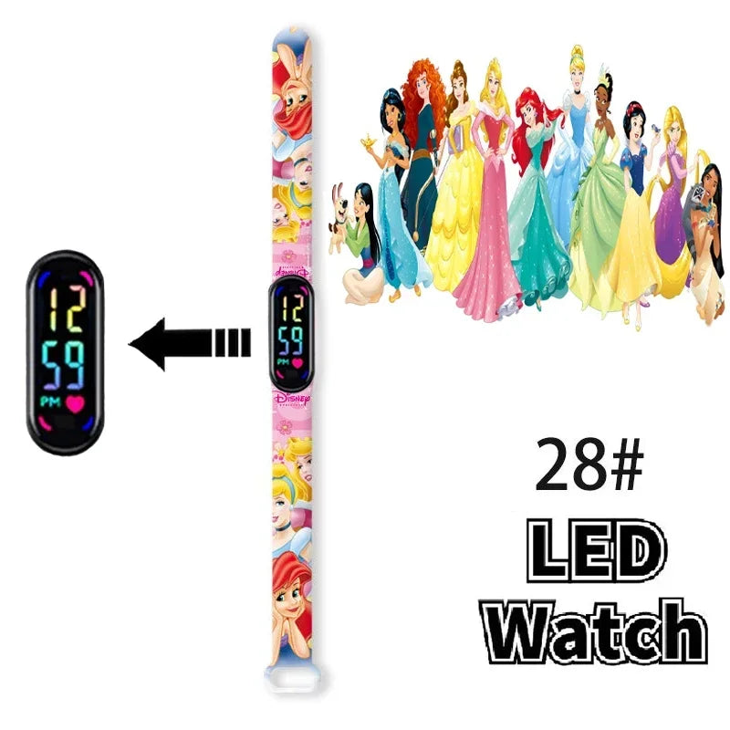 Disney Princess Frozen Elsa Kids Digital Watch Cartoon LED Touch Waterproof Electronic Birthday Gift Toy