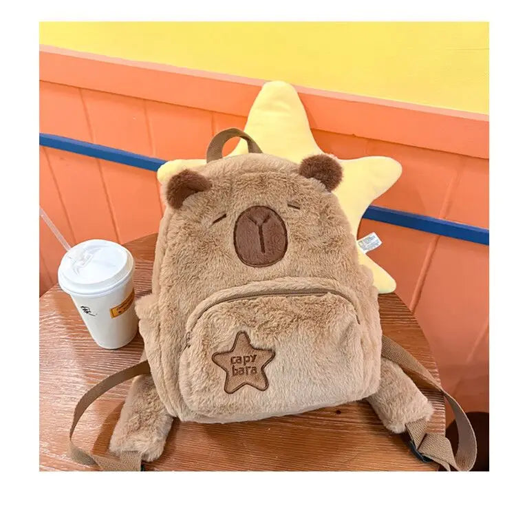 Cute Capybara Dolphin Plush Backpack – Dual-Purpose Shoulder Bag and Tote for Kids