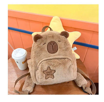 Cute Capybara Dolphin Plush Backpack – Dual-Purpose Shoulder Bag and Tote for Kids