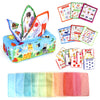 Baby Tissue Box Sensory Toy – Colorful Soft Montessori Educational Toy for Toddlers 0-18M, Finger Exercise and Pumping Silk Scarf Gift