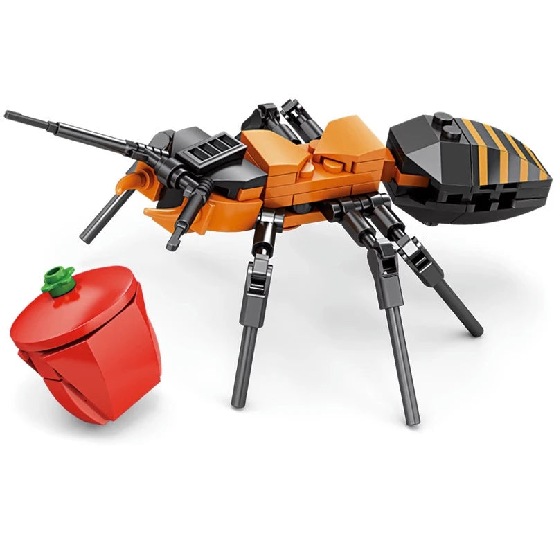 Creative Building Blocks Insect Models – Bee, Dragonfly, Ant, and Mantis Assembled Toys for Kids
