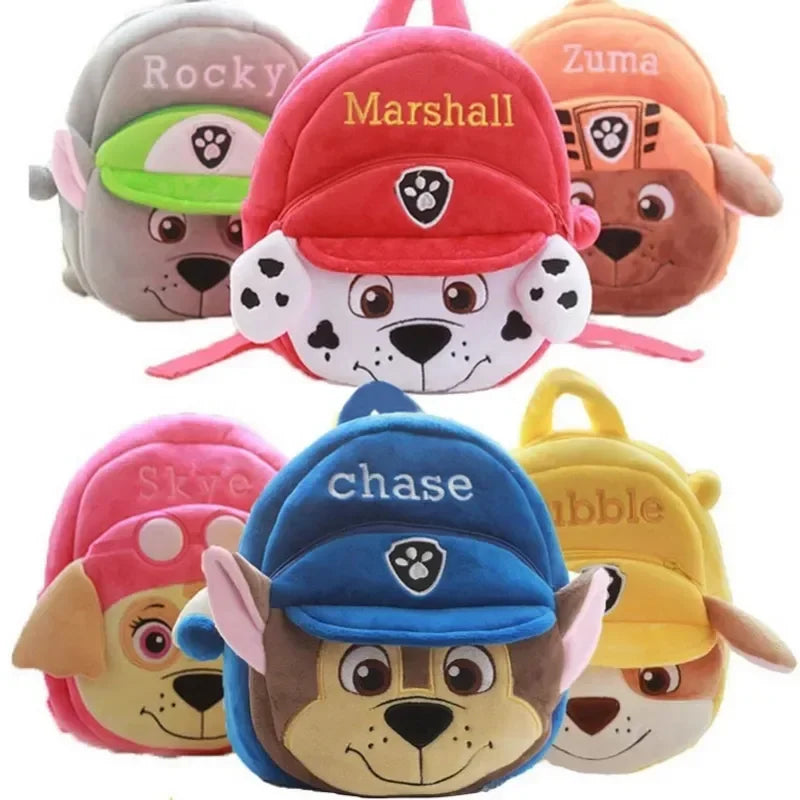 Paw Patrol Plush Backpack – Cartoon Puppy Dog Skye, Chase, and Marshall School Bag for Kids