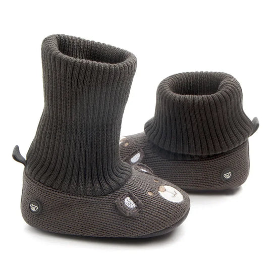 Baby Wool Knitted Shoes for Boys and Girls Newborn Booties Winter Warm Infant Toddler Crib Shoes Classic First Walkers