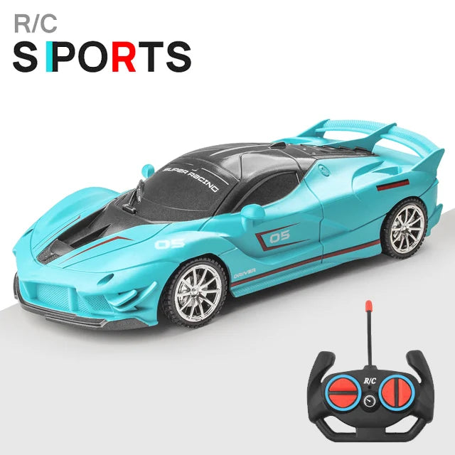 1/18 RC Car with LED Lights and 2.4G Remote Control High-Speed Drift