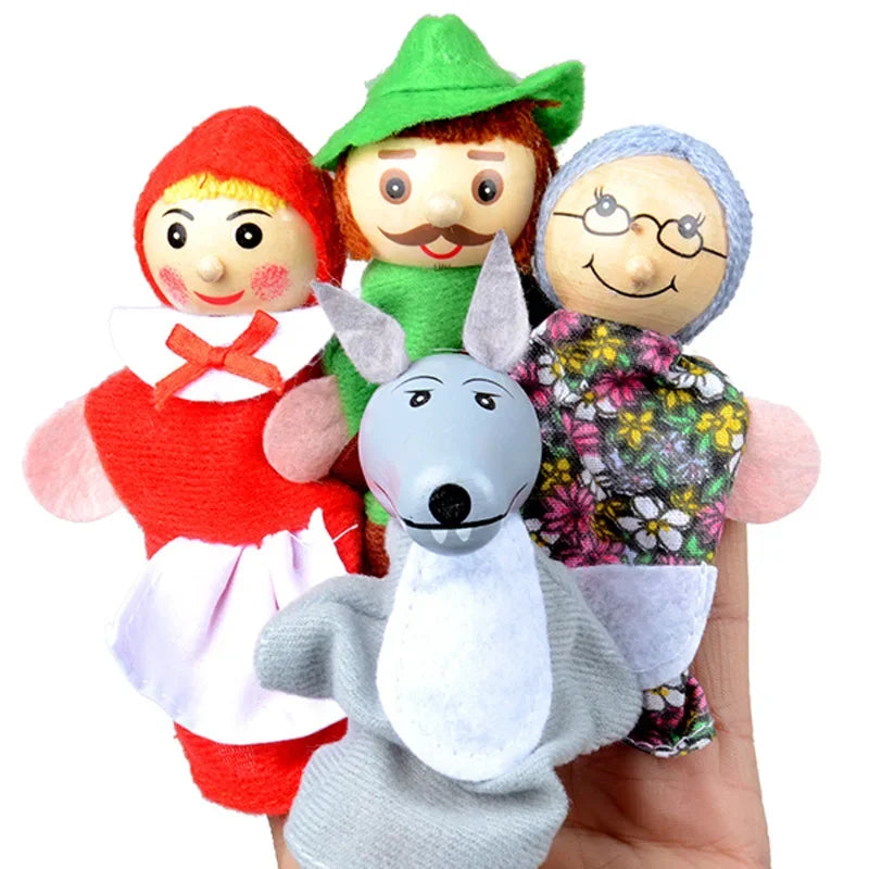 Baby Animal Finger Puppet Set, Duck Plush Hand Puppets Cartoon Family Educational Toy