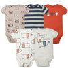 5PCS Baby Bodysuit Set – 100% Cotton Short Sleeve Onesies for Boys & Girls (6-24 Months)