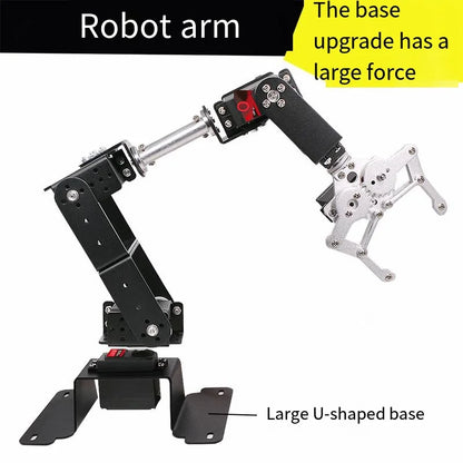 6 DOF Robot Manipulator, MG996 Metal Alloy Mechanical Arm with Clamp Claw Kit for Arduino, UNO/ESP32 Programmable DIY Robot Kit