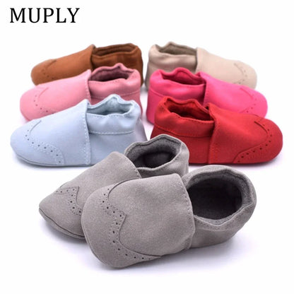 Nubuck Leather Baby Shoes – Infant Toddler Soft Sole Moccasins for Boys & Girls, High-Quality First Walkers (0-18M)