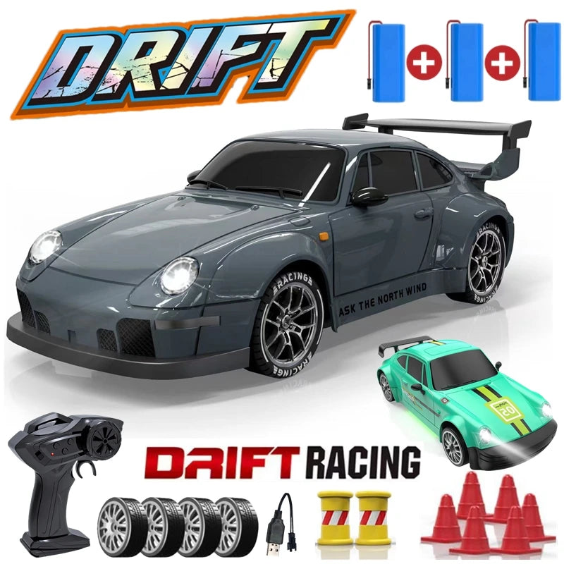 4WD RC Drift Car with LED Lights and 2.4G Remote Control 20km/h Speed