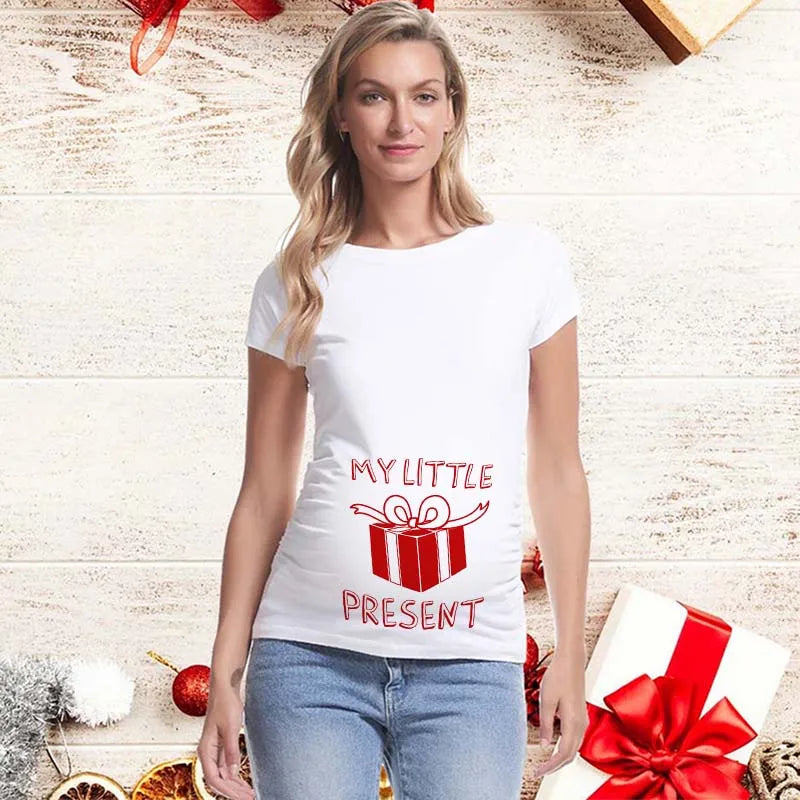 Christmas Pregnancy Shirt | Funny New Pregnancy Announcement T-Shirt | Baby on The Way | Cute Christmas Shirts | Best Xmas Gifts