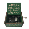 Merry Christmas Series Wooden Antique Carved Hand Cranked Music Box Classic Theme Birthday Party Gift and Family Decor