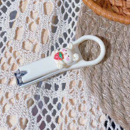 New Cute Cartoon Bear & Bunny Nail Clippers – Anti-Splash Nail Trimmer, Baby Nail Care Accessories, Manicure Tools