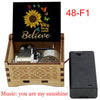 Automatic You Are My Sunshine Wooden Music Box with Battery Holder Christmas and New Year Gift for Friends, Wife, Daughter, and Son