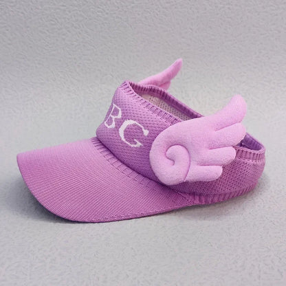 Kids Bunny Ear Sun Hat - Adjustable Rabbit Wings Visor, Cotton-Blend Sun Hat for Boys & Girls (Ages 3-12)