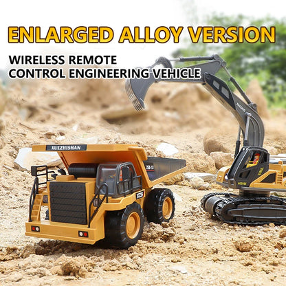 2.4G RC Excavator Dumper Car Remote Control Crawler Bulldozer Toy