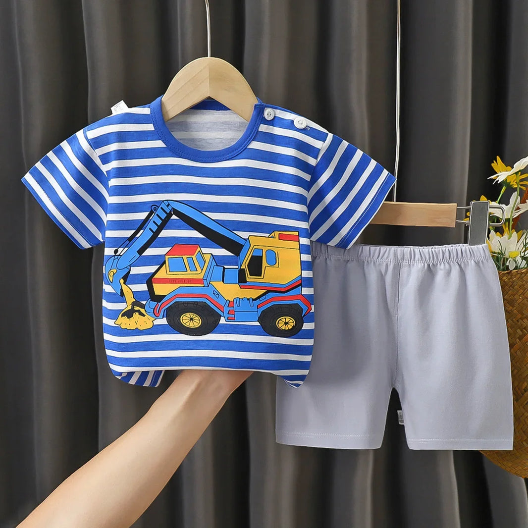 Summer Baby Clothes Set – Casual Baby Boy Clothing Set with T-shirt & Shorts – Kids Unisex Short Sleeve Sports Outfit – Infant Baby Girl Clothes