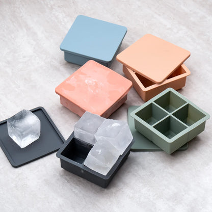 Food Grade Soft Silicone Square Ice Tray Mold - Newborn Feeding Bowl, Solid Color Fresh Food Container, Children's Tableware (BPA-Free)