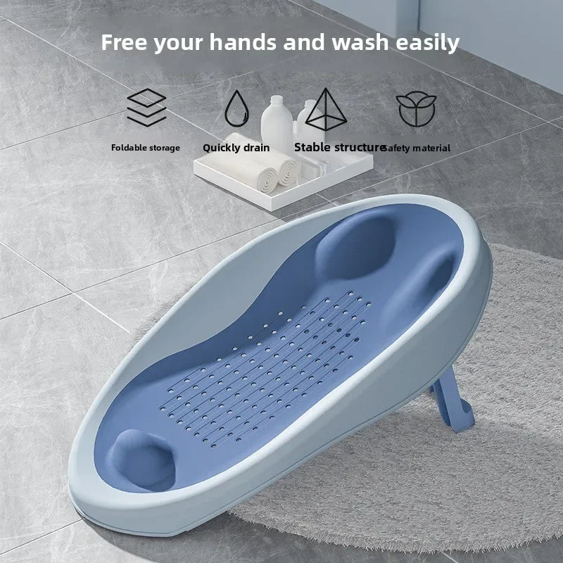 Foldable Baby Bath Seat Non-Slip PP Shower Net Support Ergonomic Backrest