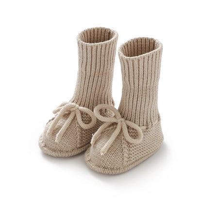 Fashion Infant Baby Boy Socks Shoes Pure Color Anti-Slip Knit Newborn Girls Floor First Walkers Casual Outdoor Booties