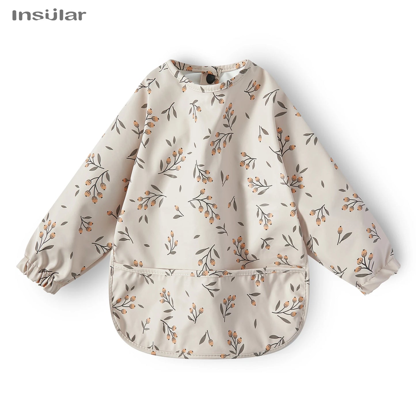 Waterproof Long-Sleeve Baby Bib with Pocket – Full-Cover Feeding Apron for Mess-Free Mealtime - Kidzy Market