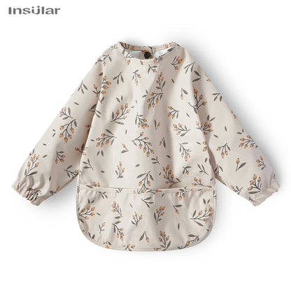 Waterproof Long-Sleeve Baby Bib with Pocket – Full-Cover Feeding Apron for Mess-Free Mealtime - Kidzy Market