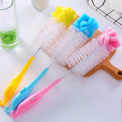 1Pcs 360 Degree Baby Nipple Milk Bottle Sponge Pacifier Brush, Cleaning Tool for Nipple, Cup, Kettle, Tea & Milk Stains