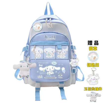 Anime Sanrio Cinnamoroll Plush Backpack – Blue Kawaii Large Capacity School Bag for Kids