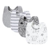 4Pcs/Set Infant Saliva Towel Baby Bibs | Cute Printed Double Layer Cotton Absorbent Burp Cloths for Newborn Boys & Girls with Pocket - Kidzy Market