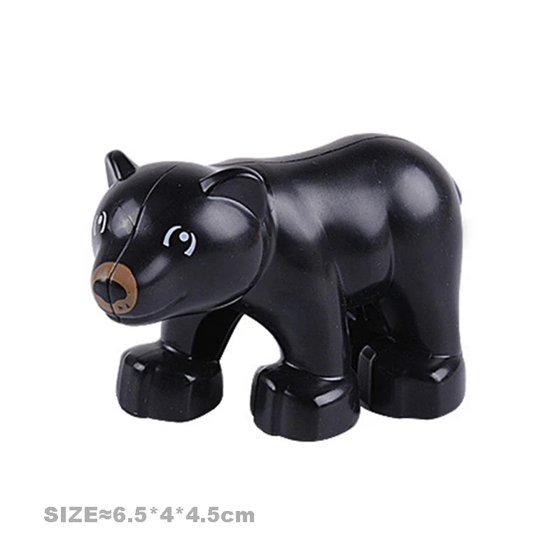 Big Size Building Blocks Farm Animals Set – Cat, Dog, Pig, and Rabbit Model Accessories Compatible with Bricks